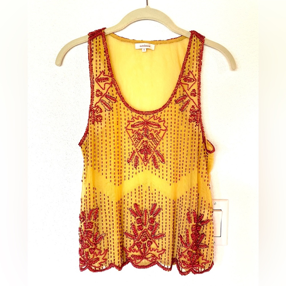 Sundance beaded tank top, Size S